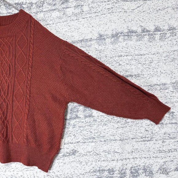 Loge Cable Knit Mock Neck Sweater Size L - Picture 3 of 5